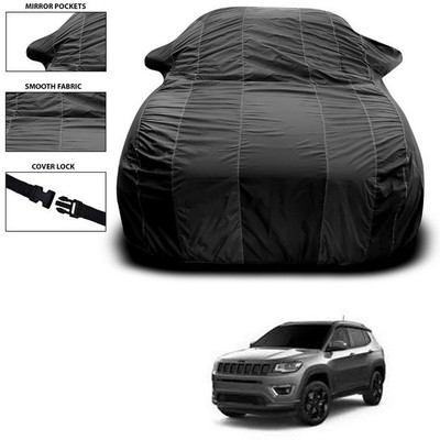 ANTHUB Car Cover For Jeep Compass Facelift (With Mirror Pockets)(Black)