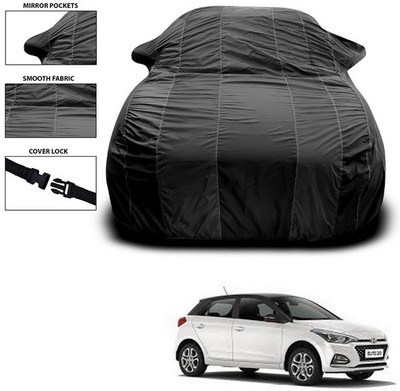 SEBONGO Car Cover For Hyundai Elite i20 (With Mirror Pockets)(Black)
