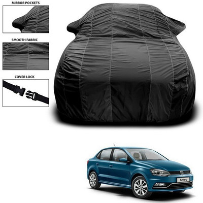 ANTHUB Car Cover For Volkswagen Ameo (With Mirror Pockets)(Black)