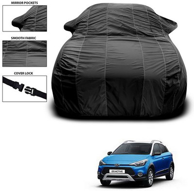 ANTHUB Car Cover For Hyundai i20 Active (With Mirror Pockets)(Black)