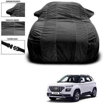 ANTHUB Car Cover For Hyundai Venue (With Mirror Pockets)(Black)