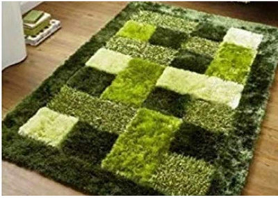 RM Handloom Green Polyester Carpet(3 ft,  X 5 ft, Rectangle)