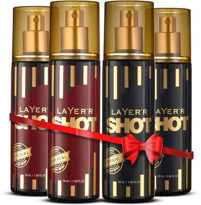 LAYER'R Shot Gold Iconic Body Spray 50 Ml X 2 & Imperial Body Spray 50 ml X 2 Combo For Men(4 Items in the set) deal from flipkart