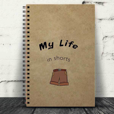 Jhingalala Wirebound Plain Notebook For Personal and Office stationery Diary with My Life In Shorts Printed Cover A5 Note Book Unruled 160 Pages(Brown)