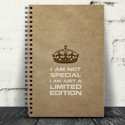 Jhingalala Wirebound Plain Notebook For Personal and Office stationery Diary with I Am Not Special I Am Just A Limited Edition Printed on the Cover A5 Notebook Unruled 160 Pages(Brown)