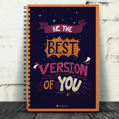 Jhingalala Wirebound Plain Notebook For Personal and Office stationery Diary with Be The Best Version Of You Printed on the Cover A5 Note Book Unruled 160 Pages(Multicolor)