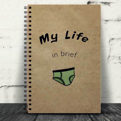 Jhingalala Wirebound Plain Notebook For Personal and Office stationery Diary with My Life In Brief Printed Cover A5 Notebook Unruled 160 Pages(Brown)