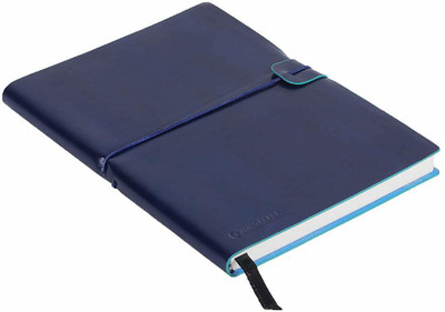 Jhingalala Soft Leather Finish Executive Diary Notebook with Elastic Closure, 80 GSM A5 Note Book Ruled 224 Pages(Blue)