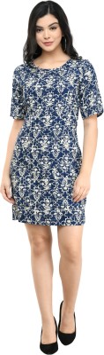 Cwtch Women Drop Waist Dark Blue, White Dress