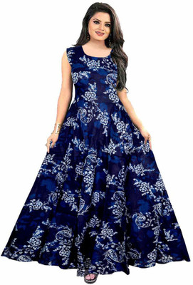 Shree Disha Anarkali Gown(Dark Blue)