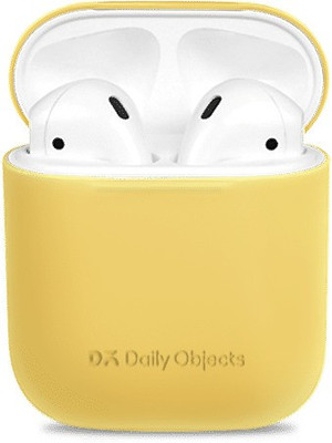 DailyObjects Silicone Press Stud Headphone Case For Apple Airpods 1st Generation, Apple Airpods 2nd Generation(Yellow)
