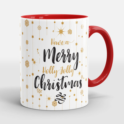 Sublikraft Have Merry Holly Jolly Cristmas Printed Ceramic Coffee Mug(330 ml)