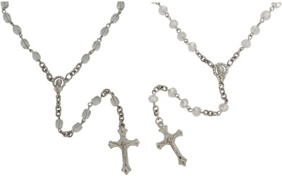 M Men Style Christmas Gift Jesus Christ Cross Crucifix Rosary Holy Prayer Pearls Onyx Metal, Crystal Necklace