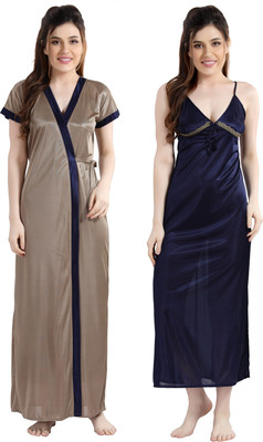 AV2 Women Nighty with Robe(Light Green)