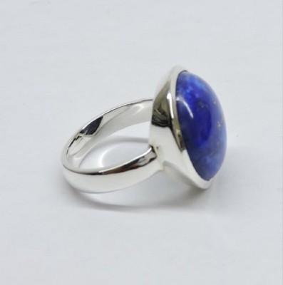 KUNDLI GEMS Lapis lazuli ring Natural Semi Precious Stone Lapiz Lazuli stone Astrological Purpose for unisex Stone Lapis Lazuli Silver Plated Ring