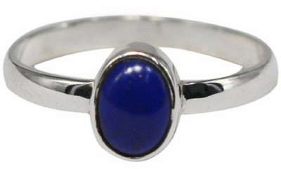 RATAN BAZAAR Lapis lazuli ring Natural Semi Precious Stone Lapiz Lazuli stone Astrological Purpose for unisex Stone Lapis Lazuli Silver Plated Ring