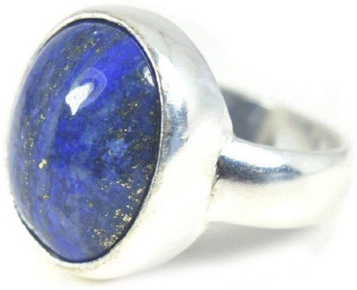 RATAN BAZAAR Lapis lazuli ring Natural Semi Precious Stone Lapiz Lazuli stone Astrological Purpose for unisex Stone Lapis Lazuli Silver Plated Ring