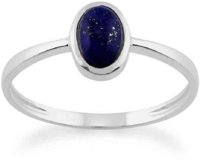 KUNDLI GEMS Lapis Lazuli Ring Original Good quality Stone semi Preciuos Certified and Astrological Purpose for unisex Stone Lapis Lazuli Silver Plated Ring