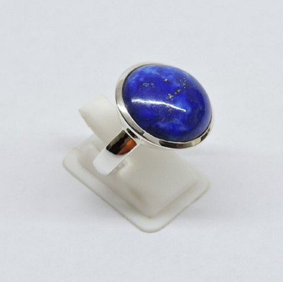 RATAN BAZAAR Lapis Lazuli Ring Original Good quality Stone semi Preciuos Certified and Astrological Purpose for unisex Stone Lapis Lazuli Silver Plated Ring