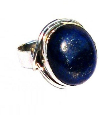 RATAN BAZAAR Lapis lazuli ring Natural Semi Precious Stone Lapiz Lazuli stone Astrological Purpose for unisex Stone Lapis Lazuli Silver Plated Ring