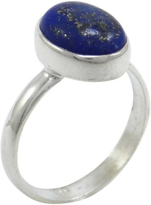 KUNDLI GEMS Lapis lazuli ring Natural Semi Precious Stone Lapiz Lazuli stone Astrological Purpose for unisex Stone Lapis Lazuli Silver Plated Ring
