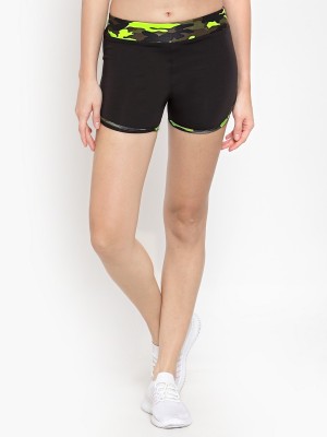 Boston Club Solid Women Black Sports Shorts