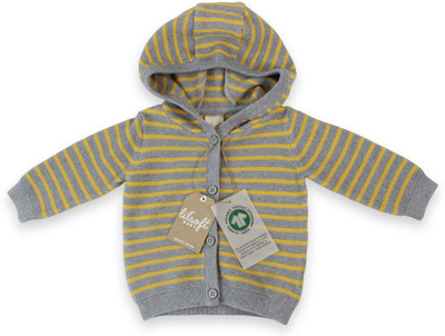 Lilsoft Woven Hooded Neck Casual Baby Boys & Baby Girls Yellow, Grey Sweater