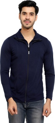 Bribzy Solid Men Polo Neck Dark Blue T-Shirt