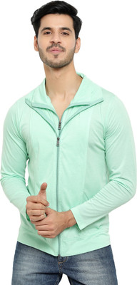 Bribzy Solid Men Polo Neck Green T-Shirt