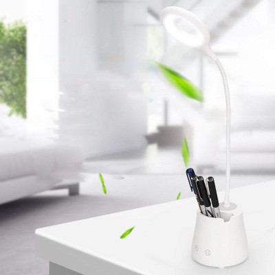 FIRSTLIKE Desk Light with 3 Shades Touch Control Light Advanced Pen and Mobile Holder Design Study Lamp(43.5 cm, White)