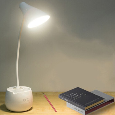 FIRSTLIKE 5 in One Rechargeable study led lamp for students eye protection With mobile holder With Night light Study Lamp(43.1 cm, White)