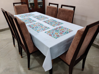 Groki Square Pack of 6 Table Placemat(Multicolor, Polyester)