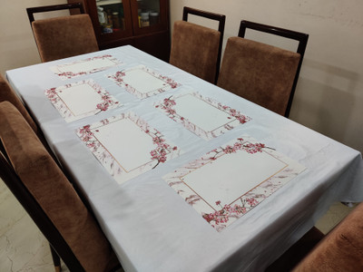 Groki Square Pack of 8 Table Placemat(Multicolor, Polyester)