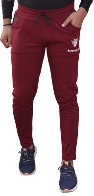 Acton Wilmer Solid Men Maroon Track Pants