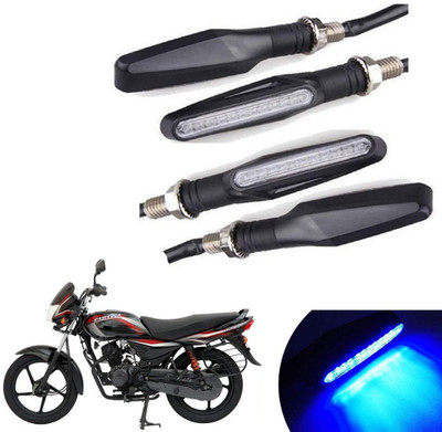 Naturalcreations Rear, Front, Side LED Indicator Light for Bajaj Platina 125, Universal For Bike(Blue)