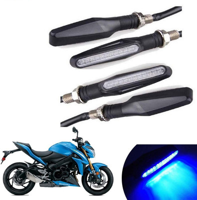 Naturalcreations Rear, Front, Side LED Indicator Light for Suzuki Gixxer SF, Universal For Bike(Blue)