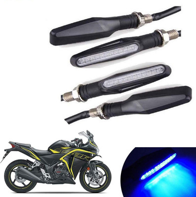Naturalcreations Rear, Front, Side LED Indicator Light for Honda CBR 150 R, Universal For Bike(Blue)