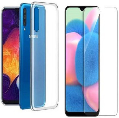 NIMMIKA ENTERPRISES Back Cover for SAMSUNG GALAXY A50S BACK COVER & TEMPERED GLASS(Transparent, Shock Proof, Pack of: 1)