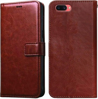 Chaseit Flip Cover for Oppo A3s(Brown, Shock Proof, Pack of: 1)