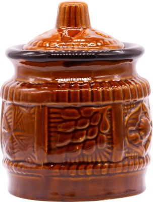 Raj Royal Ceramic Pickle Jar  - 2000 ml(Brown)