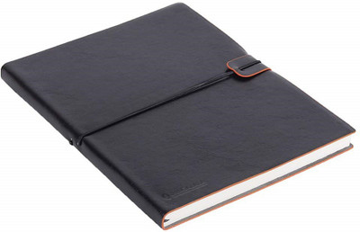 Jhingalala Soft Leather Finish Executive Diary Notebook with Elastic Closure, 80 GSM A4 Notebook Ruled 224 Pages(Black)