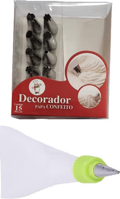 Kreya Enterprise 12 Piece Cake Decorating Set Frosting Icing Piping Bag Tips MKD=55 Steel Nozzles Reusable Kitchen Tool Set(Baking Tools)