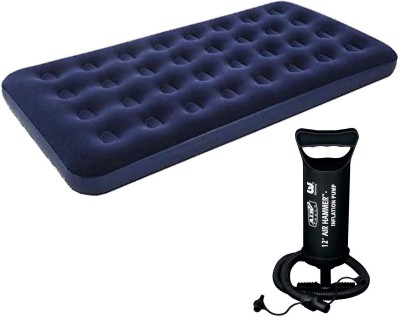 DIVI DIVINE Flocked Air Bed(Single) Velvet 1 Seater Inflatable Sofa(Color - Blue, DIY(Do-It-Yourself))