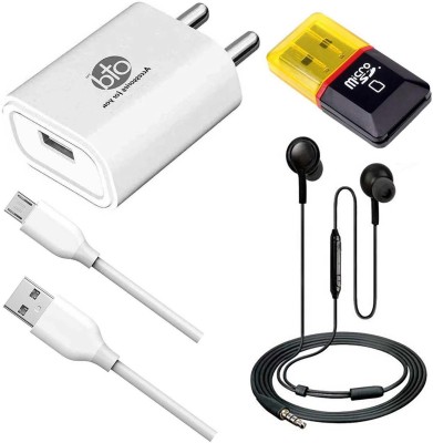 OTD Wall Charger Accessory Combo for Micromax Canvas Fire 4G Plus Q412, Micromax Canvas Fire 5, Micromax Canvas Gold A300, Micromax Canvas HD Plus A190(White, Black)