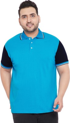 bigbanana Colorblock Men Polo Neck Blue T-Shirt
