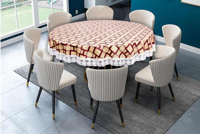 The Furnishing Tree Lattice 8 Seater Table Cover(Beige, PVC)