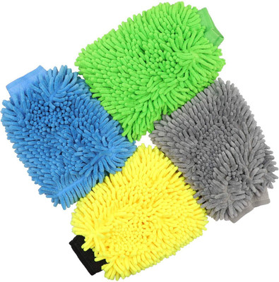 Euro Care Microfiber Vehicle Washing  Hand Glove(Pack Of 4)