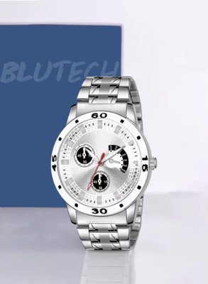 blutech Steel Chain White Dial Boys Watch Analog Watch  - For Men