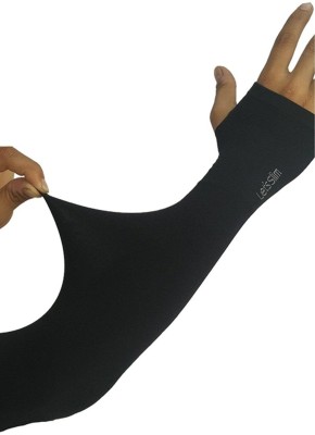 Worldlookenterprises Nylon Arm Sleeve For Men & Women(Free, Black)