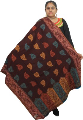 KAVIM Wool Self Design Women Shawl(Multicolor)